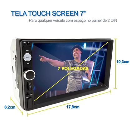 Imagem de Central Multimídia HD Touch MP5 Universal Touch 2 Din 7 Polegadas Usb Bluetooth Hyundai HB20 2012 2013 2014 2015 2016