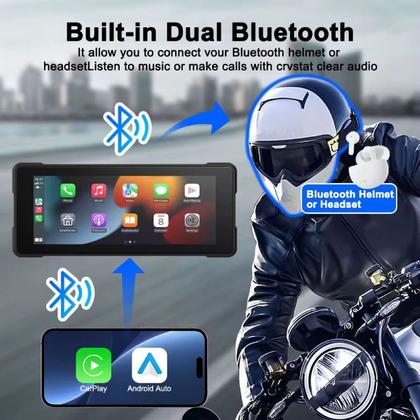 Imagem de Central Multimídia Motos Tela de 7" CarPlay Android Auto e Conexão Bluetooth Knup KP-RA933