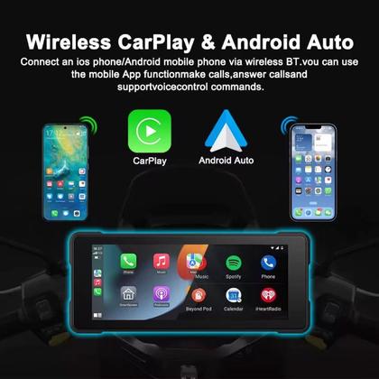 Imagem de Central Multimídia Motos Tela de 7" CarPlay Android Auto e Conexão Bluetooth Knup KP-RA933