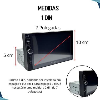 Imagem de Central Multimídia MP5 1 Din 7 Polegadas Honda Fit 2001 2002 2003 2004 2005 2006 2007 até 2021