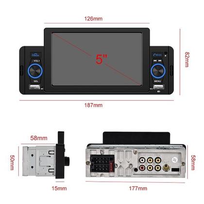 Imagem de Central Multimidia MP5 1Din 5 Polegadas, Bluetooth, Espelha o Celular + Câmera de Ré
