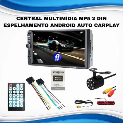 Imagem de Central Multimídia Mp5 2 Din Ios Android Auto Carplay Tela 7