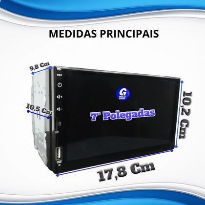 Imagem de Central Multimídia Mp5 2 Din Wifi Tv Digital Gps Android 10.0 Usb Bluetooth Tela 7 Polegadas