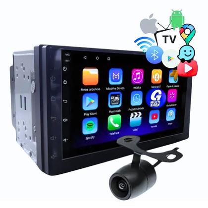 Imagem de Central Multimídia Mp5 2 Din Wifi Tv Digital Gps Android 10.0 Usb Bluetooth Tela 7 Polegadas