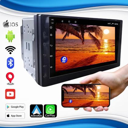 Imagem de Central Multimídia Mp5 2 Din Wifi Tv Digital Gps Android 10.0 Usb Bluetooth Tela 7 Polegadas