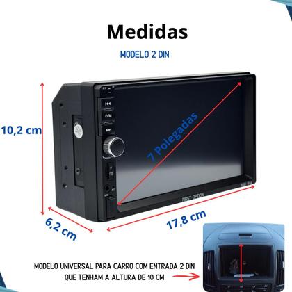 Imagem de Central Multimidia MP5 CarPlay Android Auto 2 Din 7 Polegadas Gol G3 2000 2001 2002 2003 2004 2005