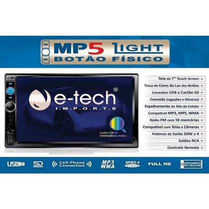 Imagem de Central Multimídia Mp5 Light Full Hd 7 Polegadas E-Tech Super Slim