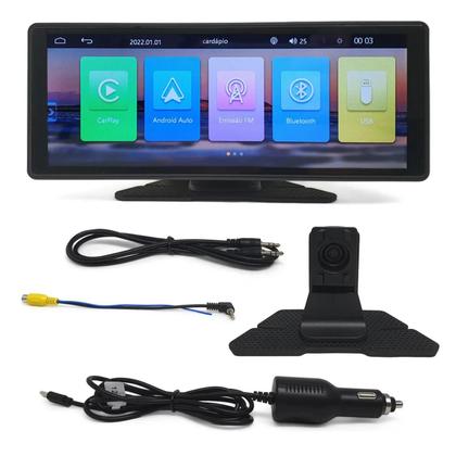 Imagem de Central Multimídia Portatil Automotiva Knup KPRA921 com CarPlay, Android Auto,Bluetooth FM e Tela 10,26