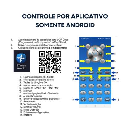 Imagem de Central Multimídia Roadstar 2 Din RS-506BR PLUS Tela 7,0" Pol. Touch, Bluetooth, Rádio AM/FM, Espelhamento USB Cartão SD