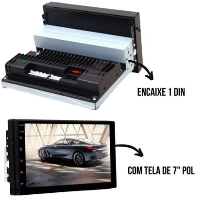 Imagem de Central multimidia smart 1 din 7" pol android bluetooth  espelhamento sem fio h-tech
