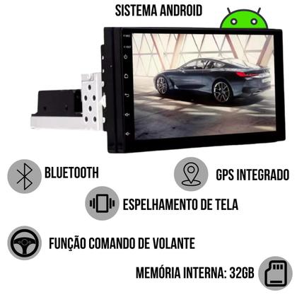 Imagem de Central multimidia smart 1 din 7" pol android bluetooth  espelhamento sem fio h-tech