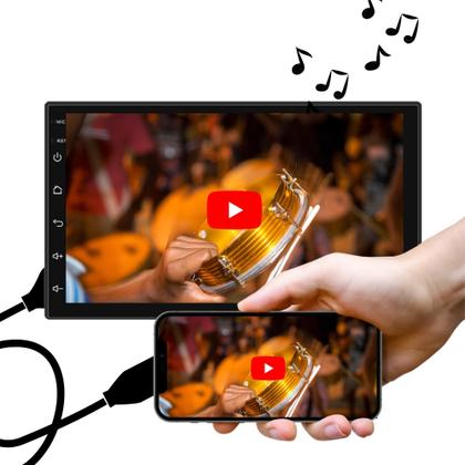 Imagem de Central Multimídia Som Automotivo MP5 Roadstar 7 Pol Touch Carplay Android Auto Rádio FM Bluetooth USB - RS708BR