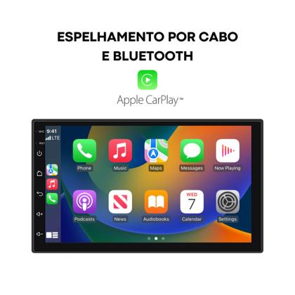 Imagem de Central Multimídia Som Automotivo MP5 Roadstar 7 Pol Touch Carplay Android Auto Rádio FM Bluetooth USB - RS708BR