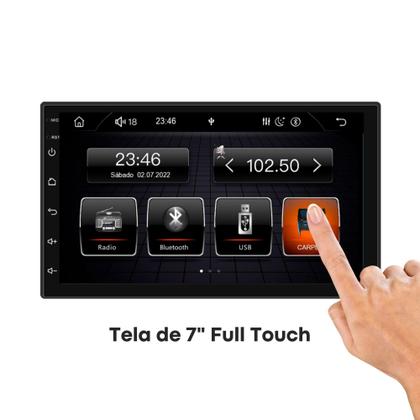 Imagem de Central Multimídia Som Automotivo MP5 Roadstar 7 Pol Touch Carplay Android Auto Rádio FM Bluetooth USB - RS708BR