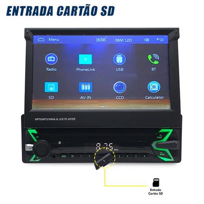 Imagem de Central Multimídia Tela Retrátil Fiat Siena 2002 2003 2004 2005 2006 2007 Bluetooth Espelhamento Carplay Car Play