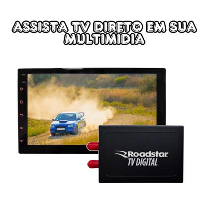 Imagem de Central Multimídia TV Digital GPS Android 14 Bluetooth 7 Cores Comando Volante 2 Din MP5 Rádio Carro