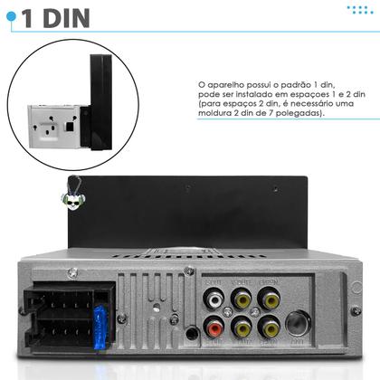 Imagem de Central Multimídia Universal Mp5 Bt 1 Din 7 Espelha Dvd Câmera de Ré Gm Celta