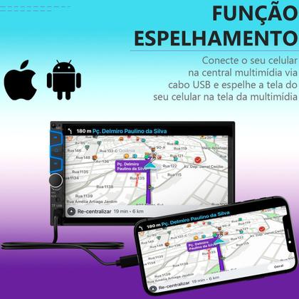 Imagem de Central Multimídia Universal Mp5 Espelhamento Android IOS