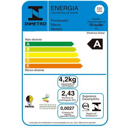 Imagem de Centrífuga de Roupas Mueller Fit 12,6Kg de Roupa Molhada Preta