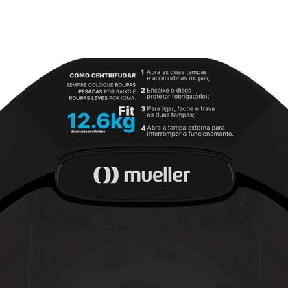 Imagem de Centrífuga de Roupas Mueller Fit 12,6Kg de Roupa Molhada Preta