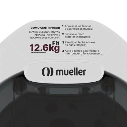 Imagem de Centrífuga de Roupas Mueller Fit 12,6kg Roupas Molhadas 4,2kg Roupas Secas Tampa Dupla com Trava
