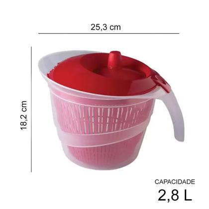 Imagem de Centrifuga de Saladas Com Tampa Giratória Secador de Salada Plásutil