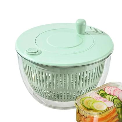 Imagem de Centrífuga de Verduras e Secador de Salada 4L - Ideal para Folhas e Vegetais na Cozinha
