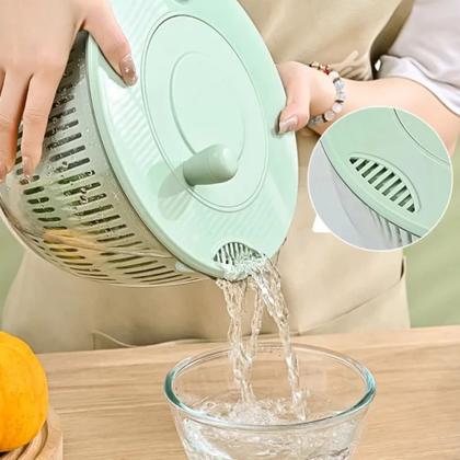 Imagem de Centrífuga de Verduras e Secador de Salada 4L - Ideal para Folhas e Vegetais na Cozinha
