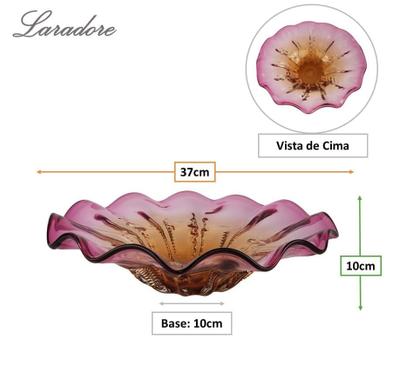 Imagem de Centro de Mesa de Murano Grande Laradore - Rosa e Âmbar