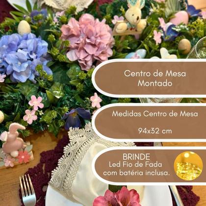 Imagem de Centro De Mesa De Páscoa Jantar Arranjo Decoração Coelho