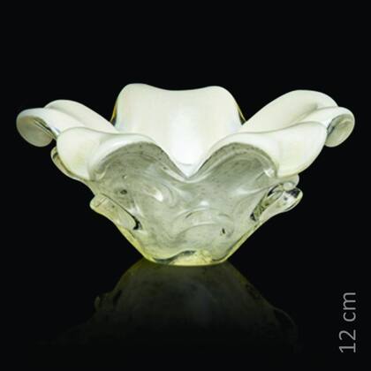 Imagem de Centro De Mesa Em Cristal Murano Pérola - São Marcos 25cm