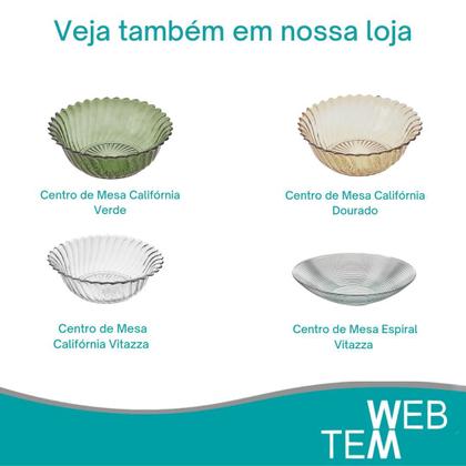 Imagem de Centro de Mesa Fruteira Tigela Saladeira de Vidro Califórnia Vermelho Vitazza Decoração de Festas e Mesa Posta com Elegância e Praticidade Sustentável