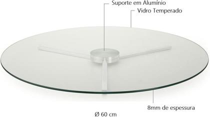Imagem de Centro de Mesa Giratório Vidro Incolor Forma Collection 60cm