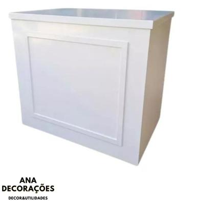 Imagem de Centro De Mesa - Moldurada - Decorativa Cor Branca 80cm Mdf