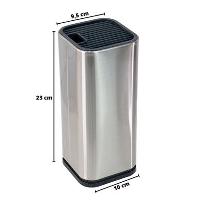 Imagem de Cepo suporte organizador de facas e tesouras em inox 23x10cm