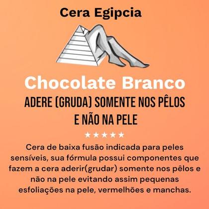 Imagem de Cera Egípcia Depilatória Chocolate Branco Facial E Corporal - Antiaderente Não Gruda Na Pele