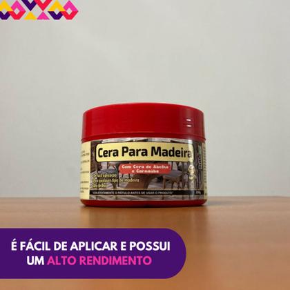 Imagem de Cera Em Pasta Para Madeira Abelha Carnaúba Lustrar Móveis Brilho Proteção Revitalização