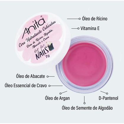 Imagem de Cera Hidratante De Cutículas Anita Cosméticos 7g