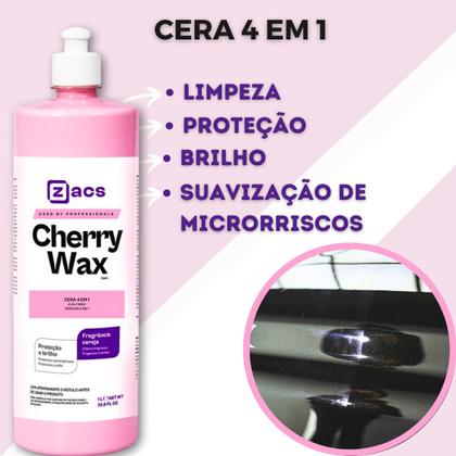 Imagem de Cera Limpadora Cherry Wax 1l Zacs Brilho Proteção Automotiva