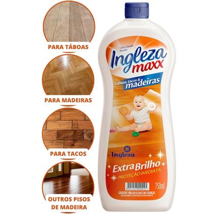 Imagem de CERA LIQUIDA INGLEZA MAXX ESPECIAL TÁBUAS, TACOS E MADEIRA 750ml