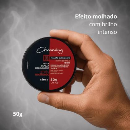 Imagem de Cera Modeladora Para Cabelo Cless Charming Men Extra Forte Efeito Molhado 50g