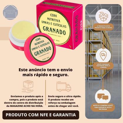 Imagem de Cera Nutritiva Hidratante Granado Pink - Unhas e Cutículas 7g
