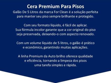 Imagem de Cera Premium Para Piso Ardósia - Acrílica Incolor Antiderrapante 5Lts. Rende Até 50m² Por Litro