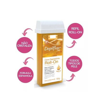 Imagem de Cera Roll-On Depilflax Natural 100g Depilação Profissional