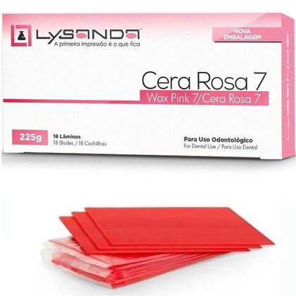 Imagem de Cera Rosa 7 com 18 Laminas Protese Registro Mordida Lysanda