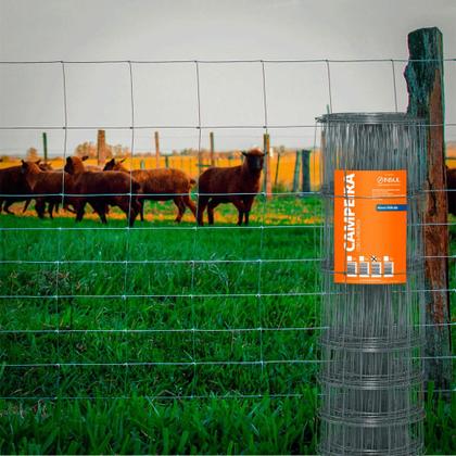 Imagem de Cerca Pronta Campeira de Arame Ovalado, Altura de 0,80m, Fios de aço 2,30mm, Malha 20x10cm, Rolo 50m