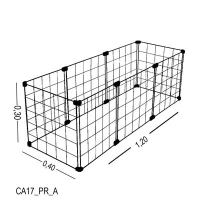 Imagem de Cercadinho Aramado Preto Para Pet - 1,20 x 0,30 x 0,40m