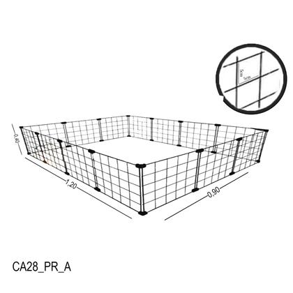 Imagem de Cercadinho Aramado Preto Para Pet - 1,20 X 0,40 X 0,90m