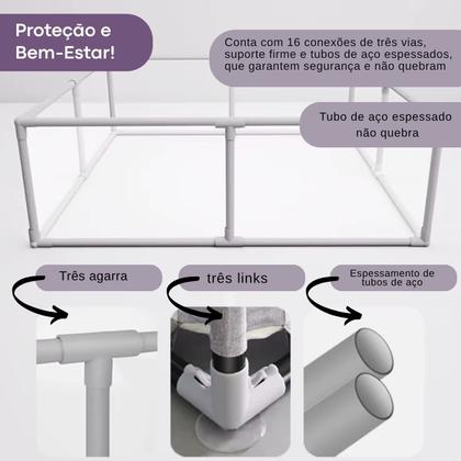 Imagem de Cercadinho Bebê Grande 180x150cm Chiqueirinho Infantil Cercado Proteção Segurança Portátil Criança