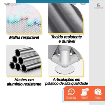 Imagem de Cercadinho Infantil Cercado Grande Chiqueirinho 180x150cm Proteção Bebê Criança Seguro Desmontável Portátil Cinza